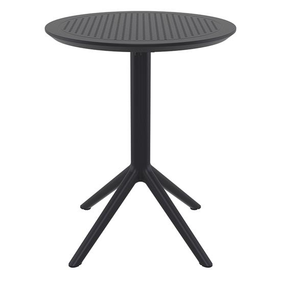 Τραπέζι Πολυπροπυλενίου Sky Πτυσσόμενο Black Φ60X74εκ.