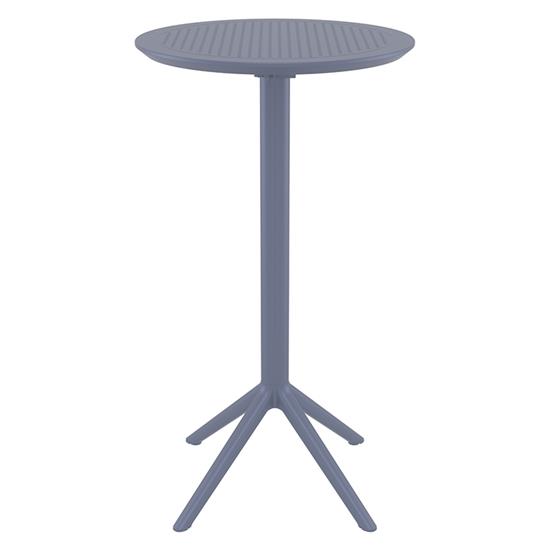 Τραπέζι Μπαρ Πολυπροπυλενίου Sky Πτυσσόμενο Dark Grey Φ60X108εκ.