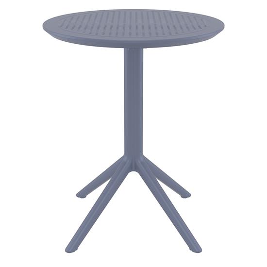 Τραπέζι Πολυπροπυλενίου Sky Πτυσσόμενο Dark Grey Φ60X74εκ.