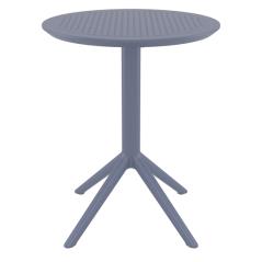 Τραπέζι Πολυπροπυλενίου Sky Πτυσσόμενο Dark Grey Φ60X74εκ.