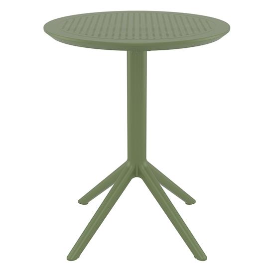 Τραπέζι Πολυπροπυλενίου Sky Πτυσσόμενο Olive Green Φ60X74εκ.