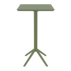 Τραπέζι Μπαρ Πολυπροπυλενίου Sky Πτυσσόμενο Olive Green 60X60X108εκ.