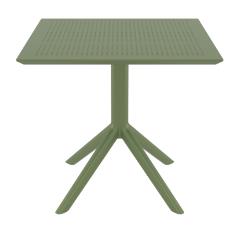 Τραπέζι Πολυπροπυλενίου Sky Olive Green 80X80X74εκ.