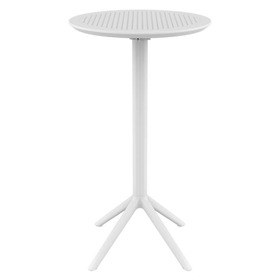 Τραπέζι Μπαρ Πολυπροπυλενίου Sky Πτυσσόμενο White Φ60X108εκ.