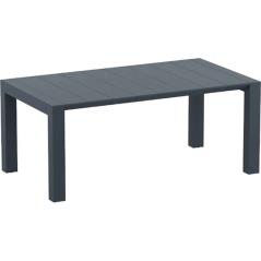 Τραπέζι Πολυπροπυλενίου Επεκτεινόμενο Vegas Rattan Dark Grey 100X180/220X75εκ.