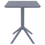 Τραπέζι Πολυπροπυλενίου Sky Πτυσσόμενο Dark Grey 60X60X74εκ.