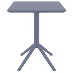 Τραπέζι Πολυπροπυλενίου Sky Πτυσσόμενο Dark Grey 60X60X74εκ.