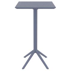 Τραπέζι Μπαρ Πολυπροπυλενίου Sky Πτυσσόμενο Dark Grey 60X60X108εκ.