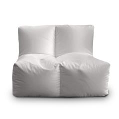 Πουφ καναπές Comfort Διθέσιο άσπρη ψάθα 100Χ65Χ77