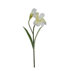 Κλαδί Iris x 1 μπουμπούκι, λευκό ύφασμα 94cm