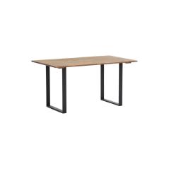 Τραπέζι Sodade pakoworld sonoma-μαύρο μελαμίνη 160x80x72.5εκ