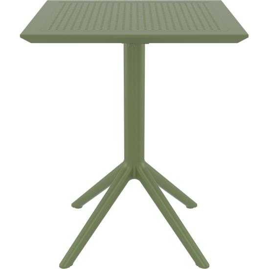 Τραπέζι Πολυπροπυλενίου Sky Πτυσσόμενο Olive Green 60X60X74εκ.