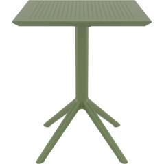 Τραπέζι Πολυπροπυλενίου Sky Πτυσσόμενο Olive Green 60X60X74εκ.