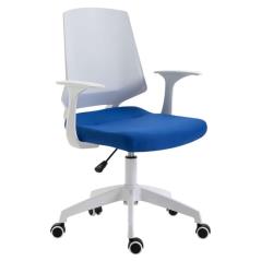 Καρέκλα Γραφείου A1150-W Λευκό Μπλέ Ύφασμα 62Χ54Χ92/102εκ