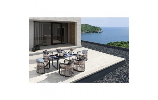 CITY DINING SET (1+6) ALU ΑΝΘΡΑΚΙ/ΜΠΕΖ Τραπ:180x90x77/Πολ:62x64x71cm CITY DINING SET (1+6) ALU ΑΝΘΡΑΚΙ/ΜΠΕΖ Τραπ:180x90x77/Πολ:62x64x71cm