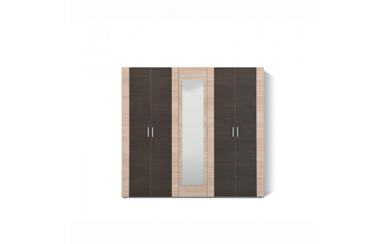 LUNA ΝΤΟΥΛΑΠΑ SONOMA/WENGE-WHITE 5K1O 223.5x53.5x206 LUNA ΝΤΟΥΛΑΠΑ SONOMA/WENGE-WHITE 5K1O 223.5x53.5x206