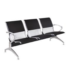 Κάθισμα Αεροδρομίου 3-Θ B103P Μαύρο PVC (Σκελ.Χρώμιο) 180x68x80 cm