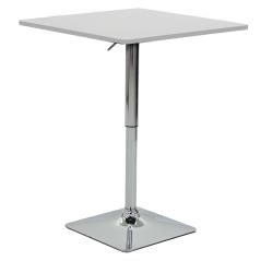 Τραπέζι μπαρ Vegas pakoworld MDF λευκό-πόδι χρωμίου 70x70x70-91.5κ