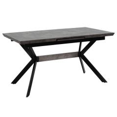 Τραπέζι Jessamy pakoworld επεκτεινόμενο MDF 43mm γκρι cement-μαύρο 140/180x80x76εκ