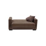 Kαναπές κρεβάτι Vox pakoworld 2θέσιος ύφασμα βελουτέ μπεζ-μόκα 148x77x80εκ